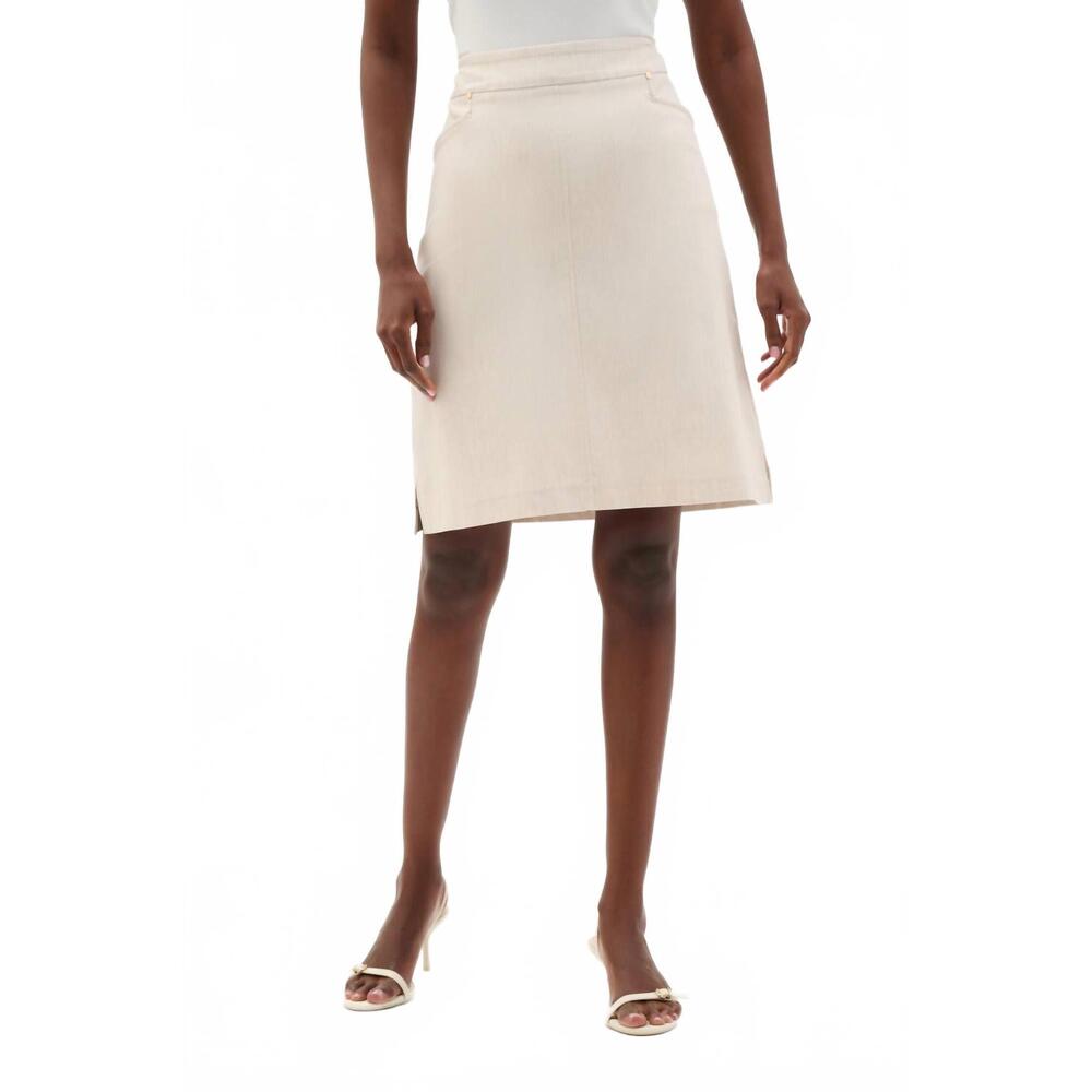 NEW JOSEPH RIBKOFF melange millenium skirt with pockets in natural